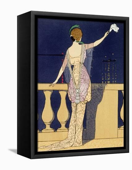 Farewell at Night, Design for an Evening Dress by Paquin-Georges Barbier-Framed Premier Image Canvas