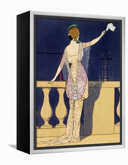 Farewell at Night, Design for an Evening Dress by Paquin-Georges Barbier-Framed Premier Image Canvas
