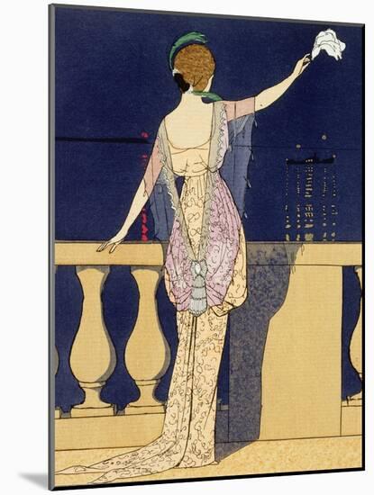 Farewell at Night, Design for an Evening Dress by Paquin-Georges Barbier-Mounted Giclee Print