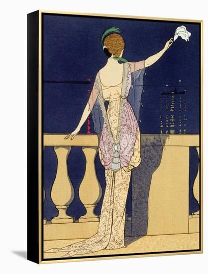 Farewell at Night, Design for an Evening Dress by Paquin-Georges Barbier-Framed Premier Image Canvas