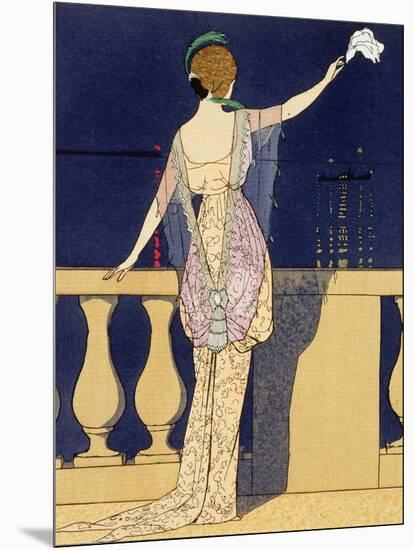 Farewell at Night, Design for an Evening Dress by Paquin-Georges Barbier-Mounted Giclee Print