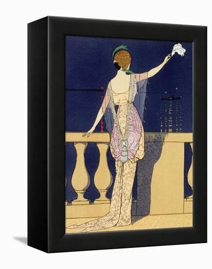 Farewell at Night, Design for an Evening Dress by Paquin-Georges Barbier-Framed Premier Image Canvas