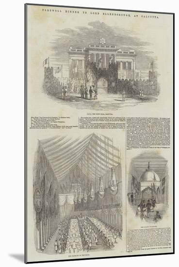 Farewell Dinner to Lord Ellenborough, at Calcutta-null-Mounted Giclee Print