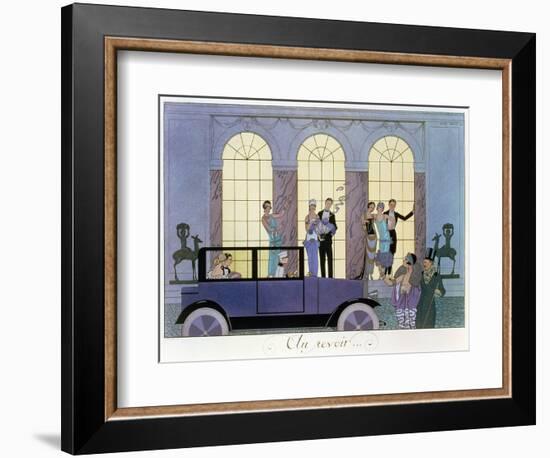 Farewell, Engraved by Henri Reidel, 1920 (Litho)-Georges Barbier-Framed Premium Giclee Print