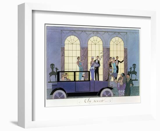 Farewell, Engraved by Henri Reidel, 1920 (Litho)-Georges Barbier-Framed Premium Giclee Print