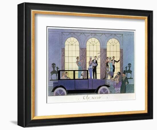 Farewell, Engraved by Henri Reidel, 1920 (Litho)-Georges Barbier-Framed Premium Giclee Print