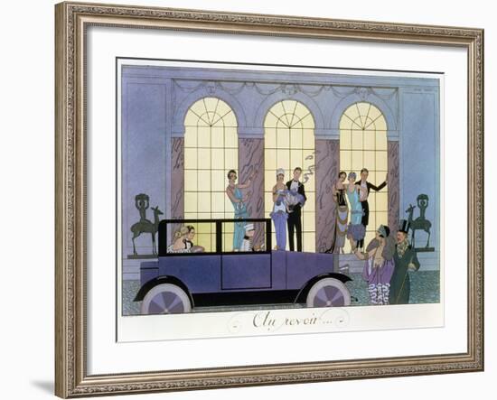 Farewell, Engraved by Henri Reidel, 1920 (Litho)-Georges Barbier-Framed Giclee Print