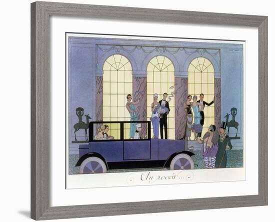 Farewell, Engraved by Henri Reidel, 1920 (Litho)-Georges Barbier-Framed Giclee Print