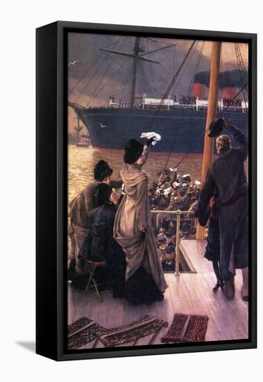 Farewell to the Mersey-James Tissot-Framed Stretched Canvas