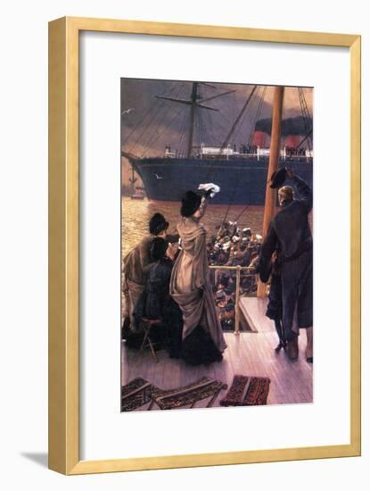 Farewell to the Mersey-James Tissot-Framed Art Print