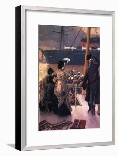 Farewell to the Mersey-James Tissot-Framed Art Print