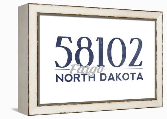 Fargo, North Dakota - 58102 Zip Code (Blue)-Lantern Press-Framed Stretched Canvas