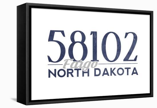 Fargo, North Dakota - 58102 Zip Code (Blue)-Lantern Press-Framed Stretched Canvas