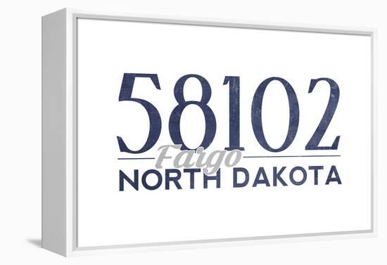 Fargo, North Dakota - 58102 Zip Code (Blue)-Lantern Press-Framed Stretched Canvas