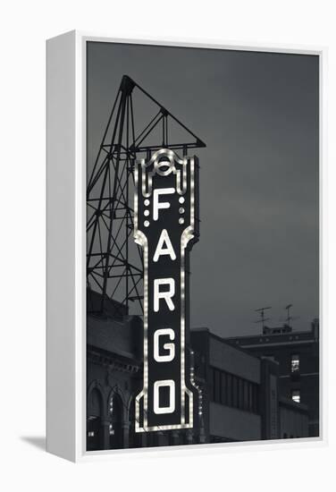 Fargo Theater Sign, Fargo, North Dakota, USA-Walter Bibikow-Framed Premier Image Canvas