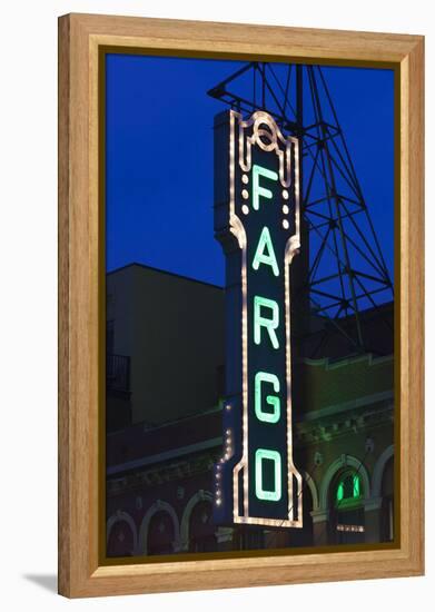 Fargo Theater Sign, Fargo, North Dakota, USA-Walter Bibikow-Framed Premier Image Canvas