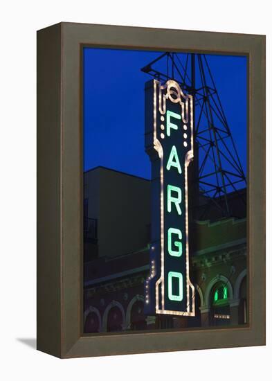 Fargo Theater Sign, Fargo, North Dakota, USA-Walter Bibikow-Framed Premier Image Canvas