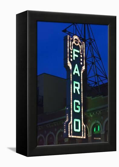 Fargo Theater Sign, Fargo, North Dakota, USA-Walter Bibikow-Framed Premier Image Canvas