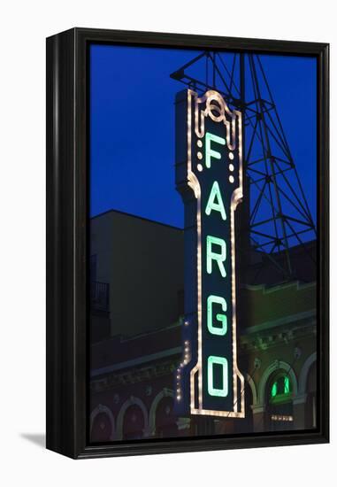 Fargo Theater Sign, Fargo, North Dakota, USA-Walter Bibikow-Framed Premier Image Canvas