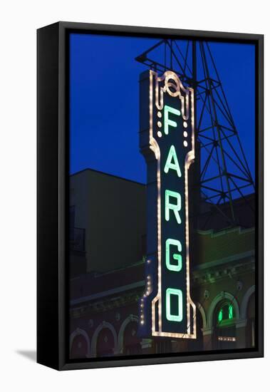 Fargo Theater Sign, Fargo, North Dakota, USA-Walter Bibikow-Framed Premier Image Canvas
