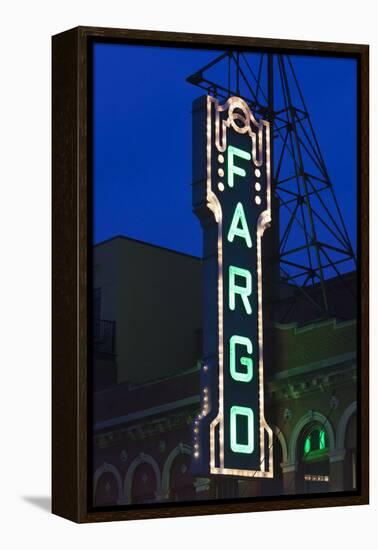 Fargo Theater Sign, Fargo, North Dakota, USA-Walter Bibikow-Framed Premier Image Canvas