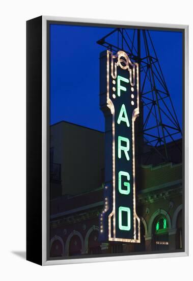 Fargo Theater Sign, Fargo, North Dakota, USA-Walter Bibikow-Framed Premier Image Canvas