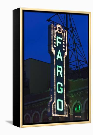 Fargo Theater Sign, Fargo, North Dakota, USA-Walter Bibikow-Framed Premier Image Canvas