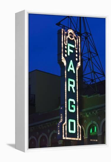 Fargo Theater Sign, Fargo, North Dakota, USA-Walter Bibikow-Framed Premier Image Canvas