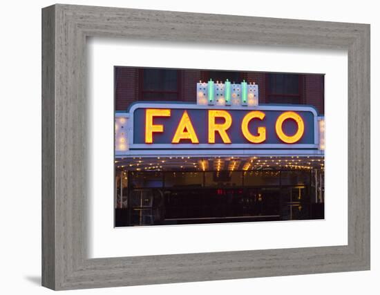 Fargo Theater Sign, Fargo, North Dakota, USA-Walter Bibikow-Framed Photographic Print