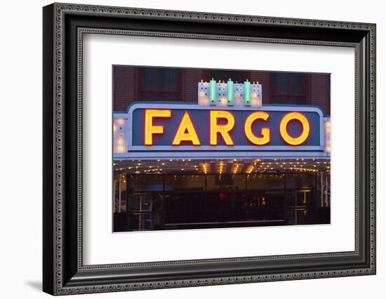 Fargo Theater Sign, Fargo, North Dakota, USA-Walter Bibikow-Framed Photographic Print