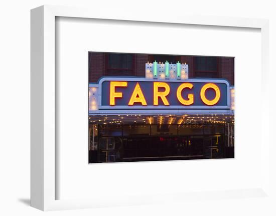 Fargo Theater Sign, Fargo, North Dakota, USA-Walter Bibikow-Framed Photographic Print