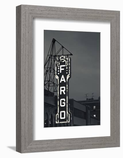 Fargo Theater Sign, Fargo, North Dakota, USA-Walter Bibikow-Framed Photographic Print