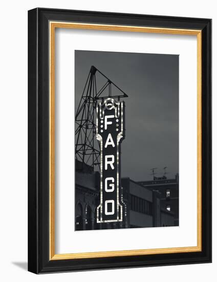 Fargo Theater Sign, Fargo, North Dakota, USA-Walter Bibikow-Framed Photographic Print