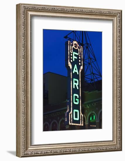 Fargo Theater Sign, Fargo, North Dakota, USA-Walter Bibikow-Framed Photographic Print