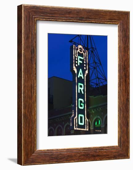 Fargo Theater Sign, Fargo, North Dakota, USA-Walter Bibikow-Framed Photographic Print