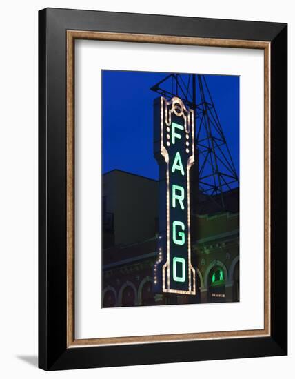 Fargo Theater Sign, Fargo, North Dakota, USA-Walter Bibikow-Framed Photographic Print