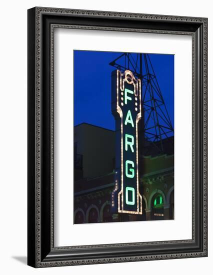 Fargo Theater Sign, Fargo, North Dakota, USA-Walter Bibikow-Framed Photographic Print