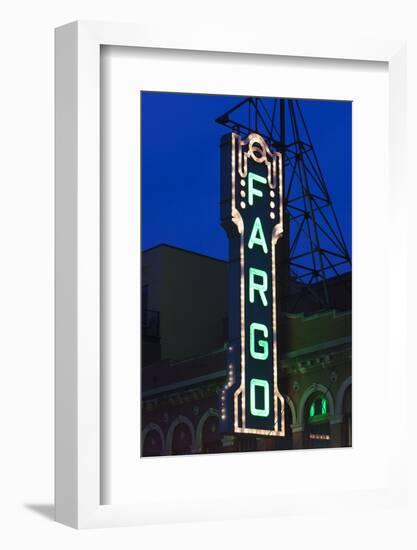 Fargo Theater Sign, Fargo, North Dakota, USA-Walter Bibikow-Framed Premium Photographic Print