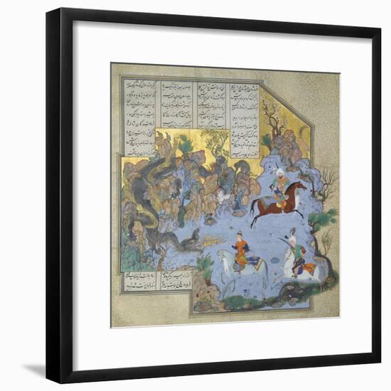 Faridun in the Guise of a Dragon Tests His Sons-Aqa Mirak-Framed Giclee Print