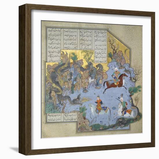 Faridun in the Guise of a Dragon Tests His Sons-Aqa Mirak-Framed Giclee Print