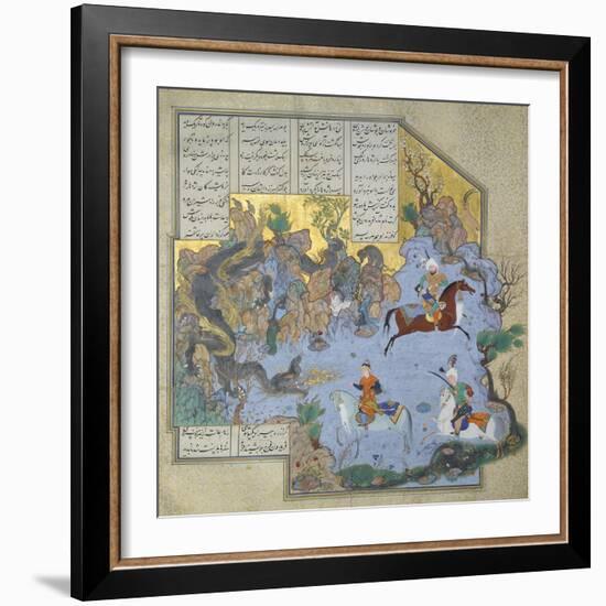 Faridun in the Guise of a Dragon Tests His Sons-Aqa Mirak-Framed Giclee Print