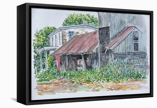 Farm and Barn, 2004, (Watercolor)-Anthony Butera-Framed Premier Image Canvas