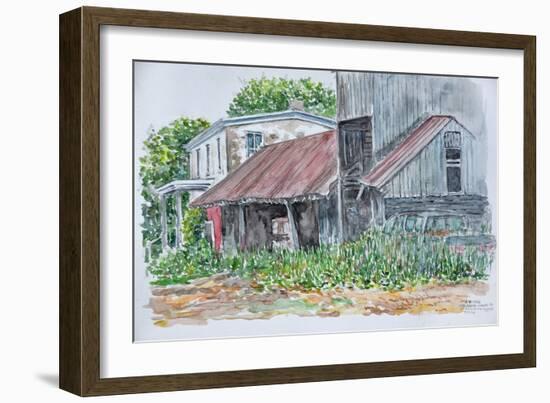 Farm and Barn, 2004, (Watercolor)-Anthony Butera-Framed Giclee Print