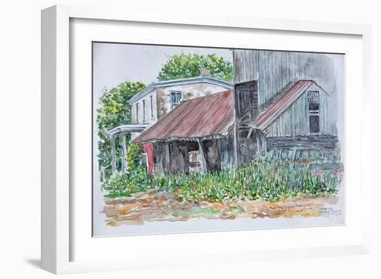 Farm and Barn, 2004, (Watercolor)-Anthony Butera-Framed Giclee Print