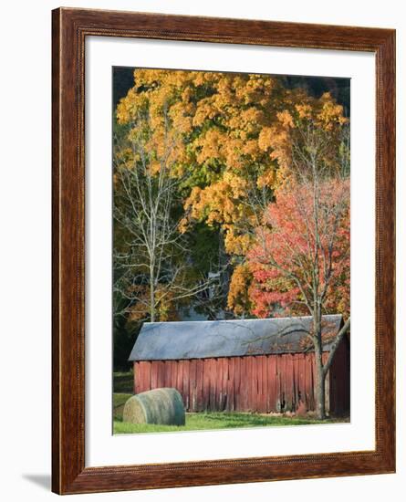 Farm and Barn, Missouri River Valley, Matson, Missouri, USA-Walter Bibikow-Framed Photographic Print