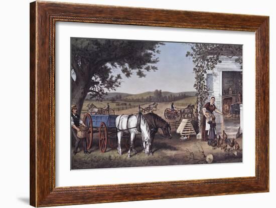 Farm and Fireside-Currier & Ives-Framed Giclee Print