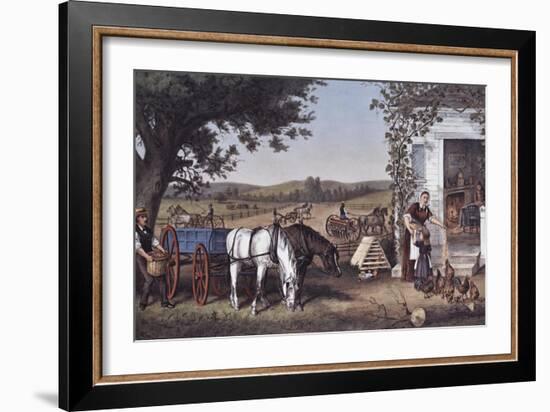 Farm and Fireside-Currier & Ives-Framed Giclee Print