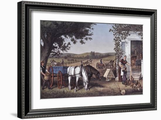Farm and Fireside-Currier & Ives-Framed Giclee Print