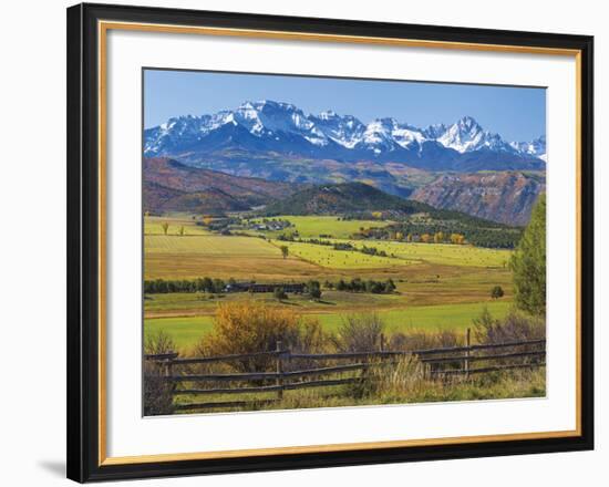 Farm and Sneffels Range-Don Paulson-Framed Giclee Print