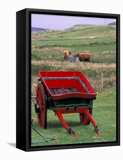 Farm Animals and Wheelbarrow, Kilmuir, Isle of Skye, Scotland-Gavriel Jecan-Framed Premier Image Canvas